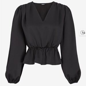 NWT Express Long Sleeve V-neck Peplum Top
